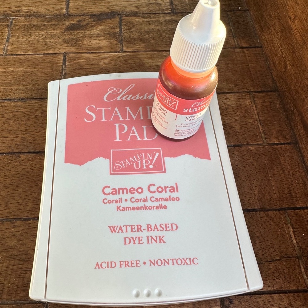Stampin Up Cameo Coral Classic Stampin Pad and Ink Refill Set Retired Dye InkEUC